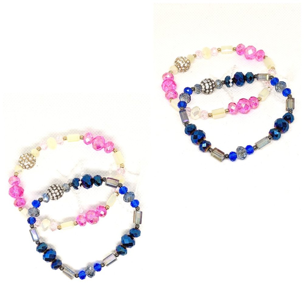 3/20$ Set Of 2 Blue And Pink Bracelet
